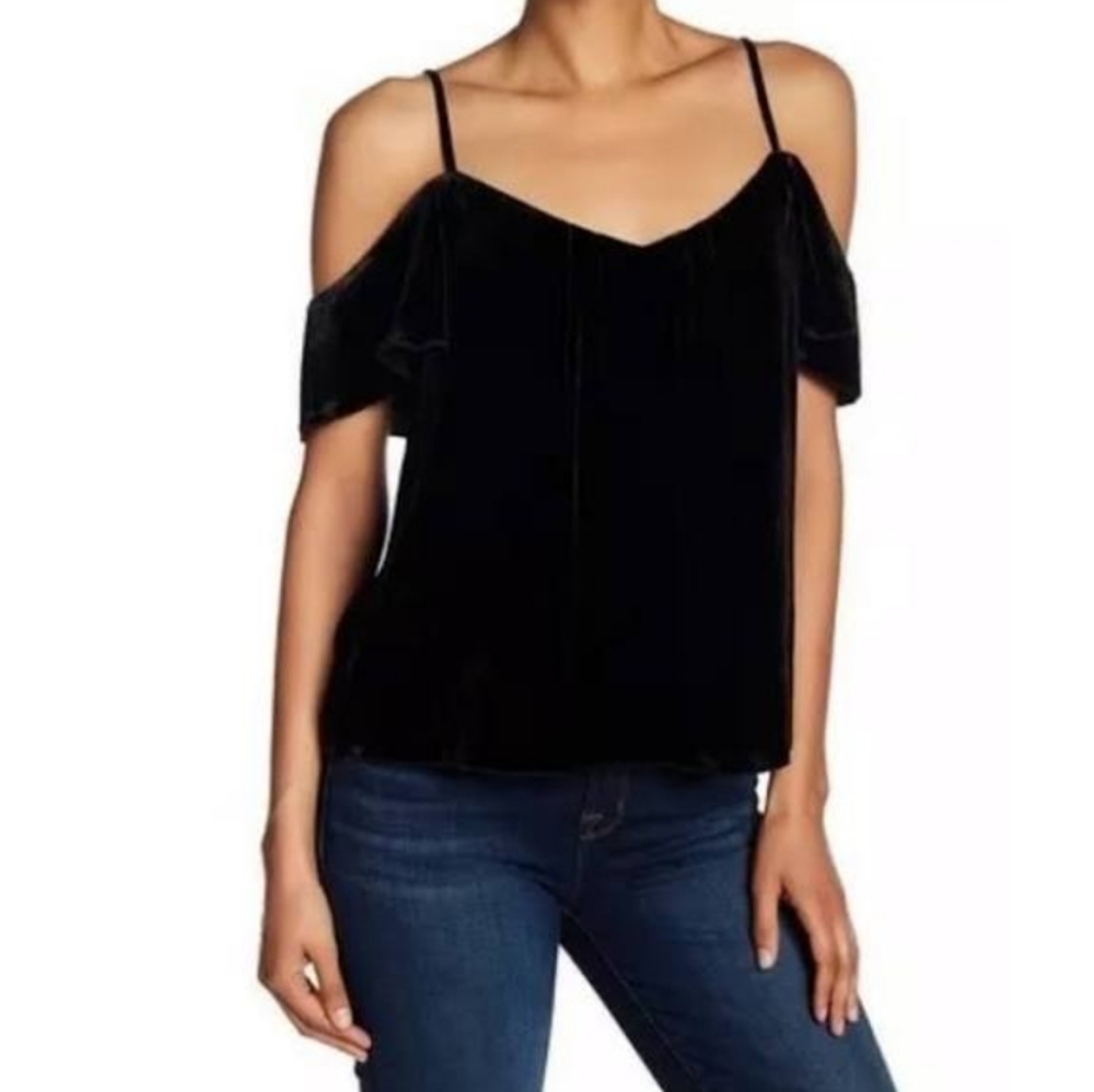 Joie Adorlee Cold-Shoulder VelvetTop, NWOT